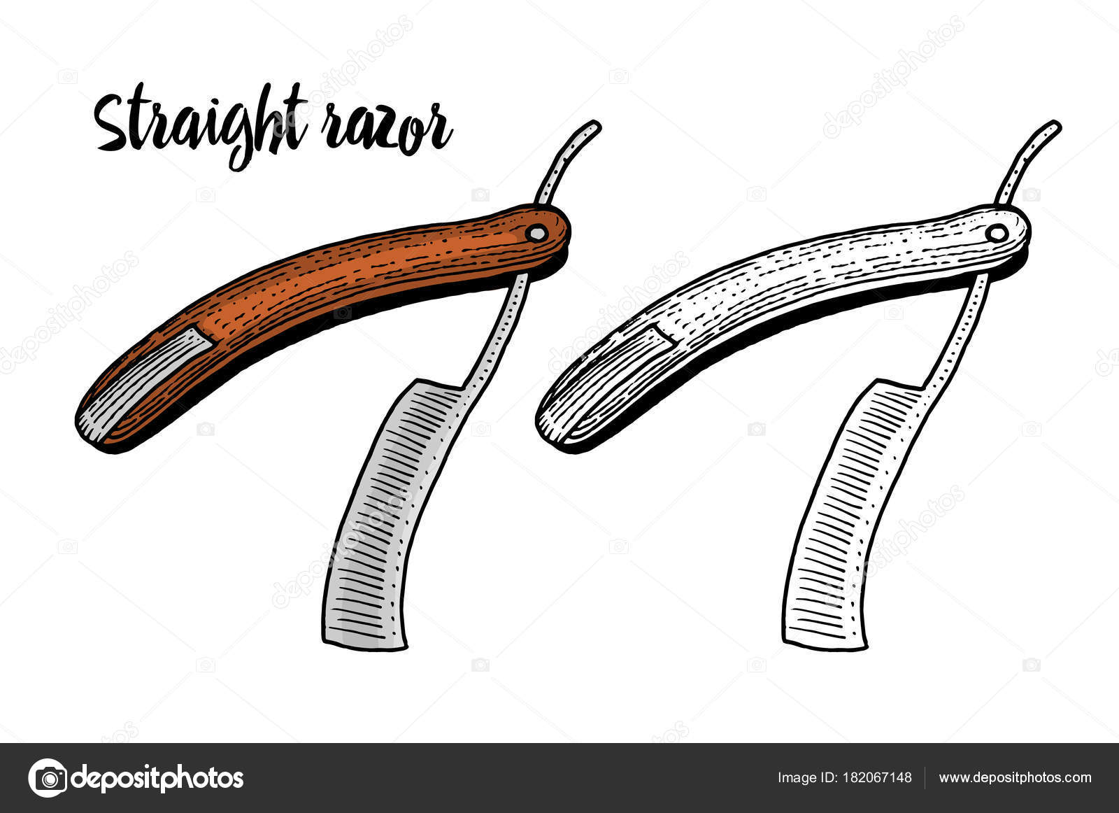 Straight razor for shaving. for men or hipster fashion. hair