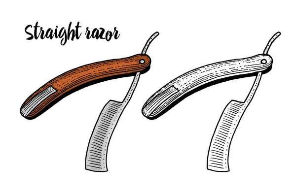 Бритва для бритья. парикмахерская для мужчин или хипстерская мода. волосы и бороду, выгравированные вручную, нарисованные в старинном винтажном наброске . — стоковый вектор