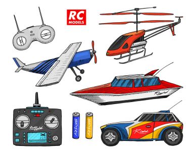 RC araç uzaktan kumanda model. oyuncak tasarım öğeleri için Amblemler. tekne veya gemi ve araç veya makine. canlanma radyo yayın sistemi telsiz (taşınır). Yenilikçi teknolojiler. oyulmuş elle çizilmiş.