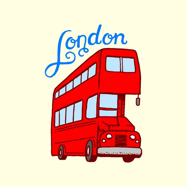 British, bus in London and the gentlemen. symbols, badges or stamps, emblems or architectural landmarks, United Kingdom. Country England label. — Stock Vector