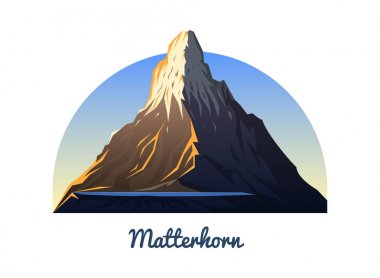 Matterhorn dağ. Tepeler, başlarında bir gün ışığı manzara. seyahat veya kamp, tırmanma. Açık tepe üstleri Zermatt, İsviçre. Valais bölge.