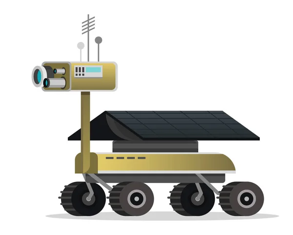 Un Mars Rover. per giochi e mobile. Tecnologia moderna del futuro. Astronauta che esplora lo spazio. Robot marziano sul Pianeta Rosso per le colonie . — Vettoriale Stock