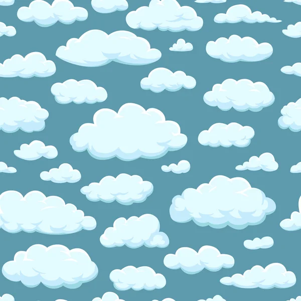 Jednolity wzór. Chmury o różnych kształtach, w niebo dla swojej witryny sieci web app. design, Ui, meteorologia i atmosfera w przestrzeni. — Wektor stockowy