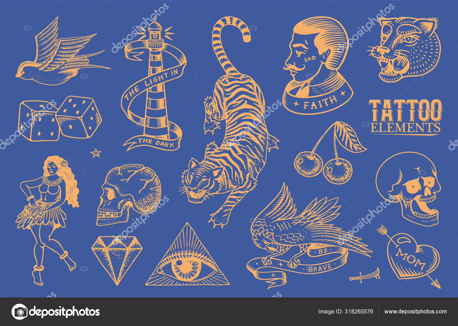 Old school Tattoo stickers set. Hawaiian hula dancer woman, hipster man, lighthouse, panther, skull and snake. Engraved hand drawn vintage retro neon sketch for notebook or logo. Stock Vector Image by ©ArthurBalitskiy # Old school Tattoo stickers set. Hawaiian hula dancer woman, hipster man, lighthouse, panther, skull and snake. Engraved hand drawn vintage retro neon sketch for notebook or logo. Stock Vector Image by ©ArthurBalitskiy #