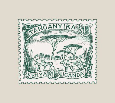 Albüm için klasik posta pulu. Antik manzaralar. Eski Sketch 'i geri getir. Tek renkli kartpostal etiketi. Elle çizilmiş retro marka, seyahat etiketi. Yazdırma pankartı, poster ve logo için dekorasyon elementi.