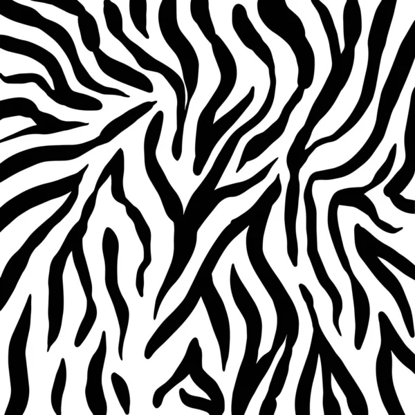 Állati háttér. Zebra textúra. Emlősök szőrme. Bőrlenyomat. Ragadozó Álcázás. Nyomtatható vektor illusztráció. — Stock Vector