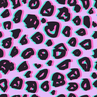 Hayvan geçmişi. Leopar, Çita ya da Jaguar. Memelilerin kürksüz desenleri. Neon rengi parlak cilt. Moda Avcısı Kamuflajı. Yazdırılabilir Vektör illüstrasyonu.