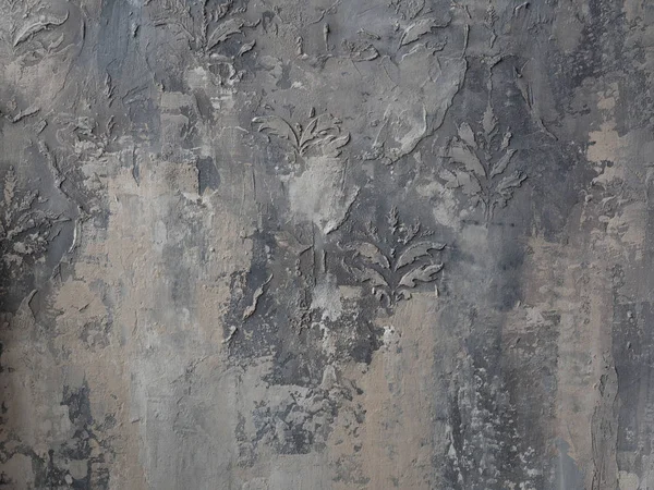 Ornament Gray Concrete Wall — Stock Photo, Image