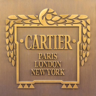 Amsterdam, Hollanda - 13 Nisan 2016: Cartier depolamak işareti