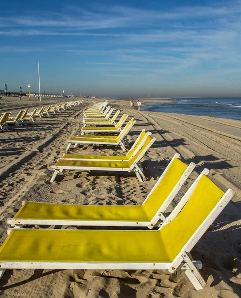 Kijkduin Beach Hollanda Ağustos 2016 Sahilde Plaj Sandalyeleri Katlama — Stok fotoğraf