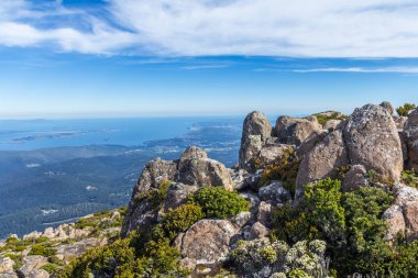 Mount Wellington Hobart ve Güney sahiline bakan çarpıcı Zirvesi