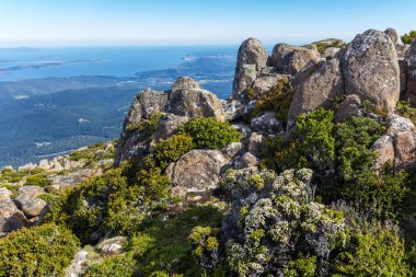 Mount Wellington Hobart ve Güney sahiline bakan çarpıcı Zirvesi