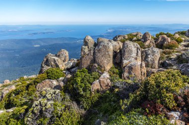 Mount Wellington Hobart ve Güney sahiline bakan çarpıcı Zirvesi