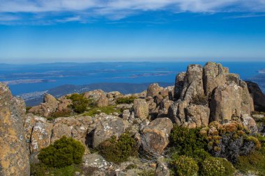 Mount Wellington Hobart ve Güney sahiline bakan çarpıcı Zirvesi