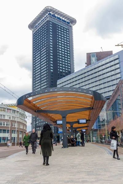 Haya Países Bajos Marzo 2018 Escena Ciudad Alrededor Estación Tren — Foto de Stock