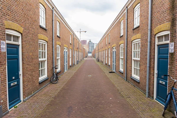 Гаага Нидерланды Марта 2018 Года Узкие Дома Районе Шилдерсвейк Гаага — стоковое фото