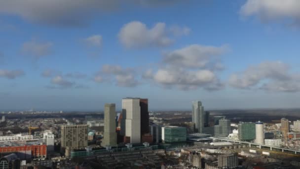 Časová Prodleva Vysokých Budov Haagského Městského Panorama Slunečného Dne — Stock video