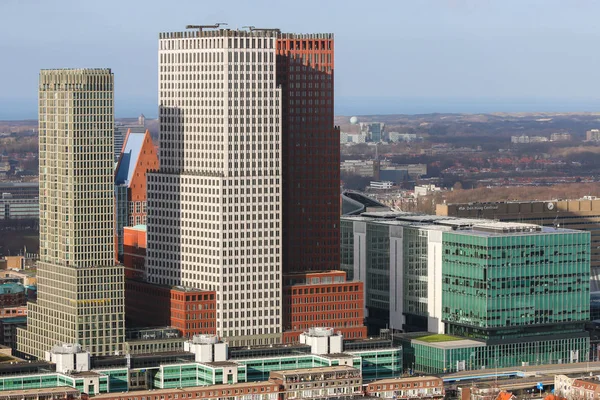 Haga Holandia Lutego 2020 Wysokie Budynki Hagi Słoneczny Dzień — Zdjęcie stockowe