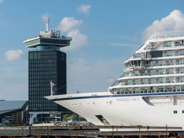 Amsterdam Pays Bas Avril 2020 Bateau Croisière Viking Star Dans — Photo