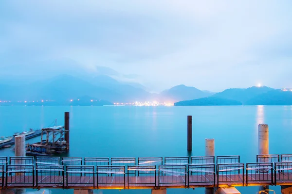 stock image Amazing night view of Sun Moon lake