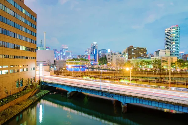 Ciudad de Osaka por la noche — Foto de Stock