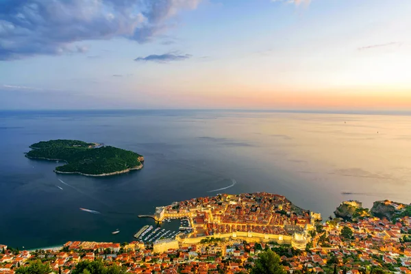 Pohled na staré město Dubrovník — Stock fotografie