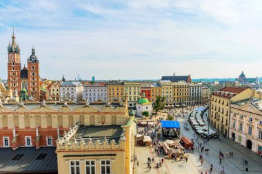 Krakow eski kasaba mimari görünümünü