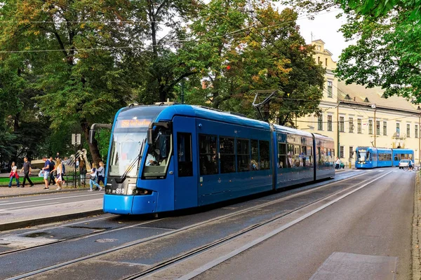 크 라 코 프 폴란드에서 트램 — 스톡 사진