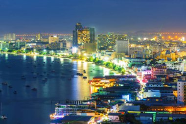 Pattaya cityscape ve okyanus görünümü