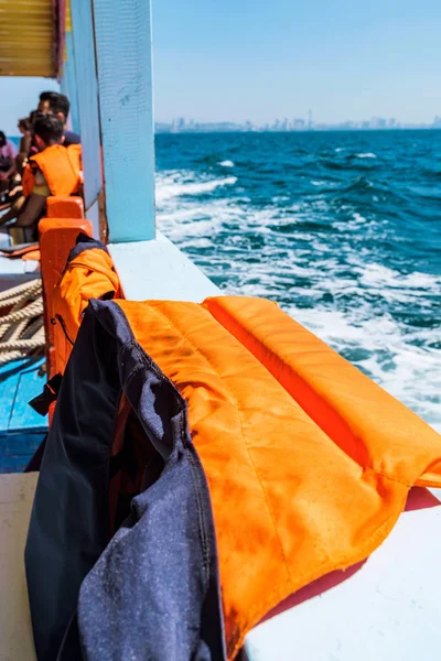 Boat with life jacket — Stock Photo, Image
