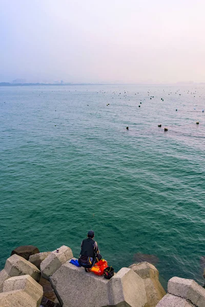 Pescador em Tamsui Taipei — Fotografia de Stock