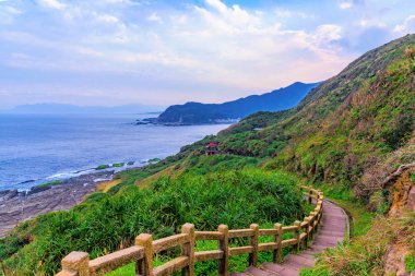 Okyanus uzakta ile dağ iz