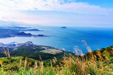 Keelung kırsal ve deniz Hillside görünümü