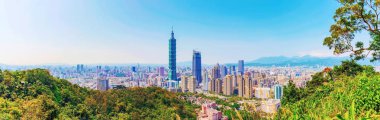 Panoramic scenic view of Taipei clipart