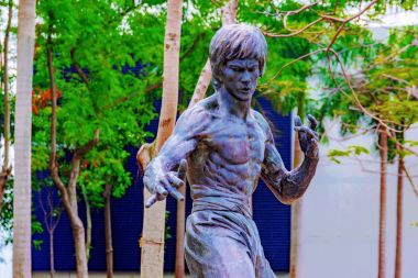 Bruce lee statue in the Garden of Stars clipart