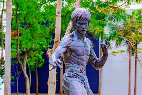 Bruce lee standbeeld in de tuin of Stars — Stockfoto