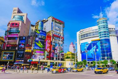 Ximen Taipei görünümü güneşli bir günde