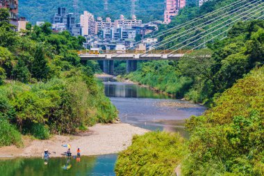 Shenkeng bölgesinde kırsal nehir sahne