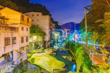 Shiding eski sokak köy büyülü gece görünümü