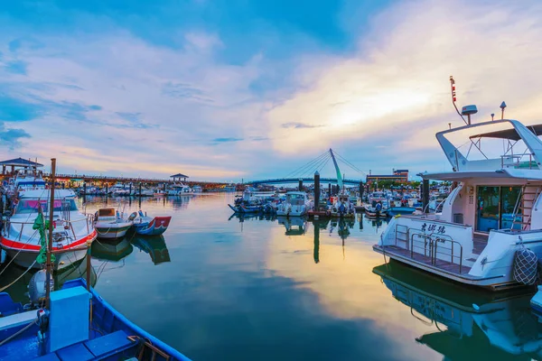 Avond van de weergave van Fisherman's wharf — Stockfoto