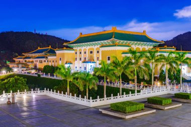 National Palace Museum at night clipart