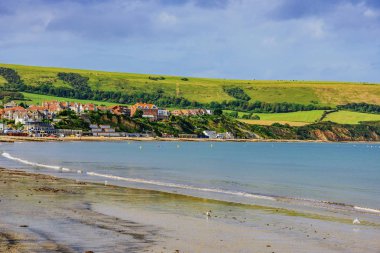 Swanage sahil kasabası görünümünü