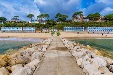 Scenic view of Bournemouth beach clipart