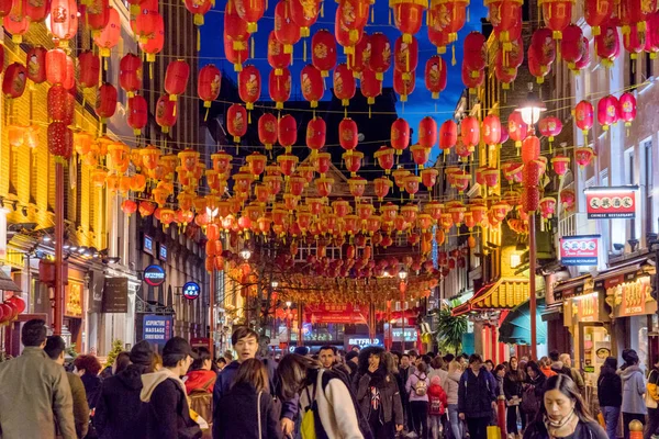 Londra Çin mahallesinde gece görünümü