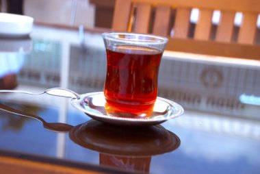 Turkish tea in glass cups clipart