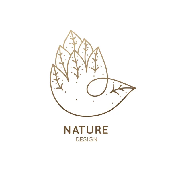 Logo vectoriel arbres abstraits. Forêt emblématique linéaire pour la conception de produits naturels, boutique bio, boutique de fleurs, concepts cosmétiques et écologiques, santé, spa et centre de yoga . — Image vectorielle