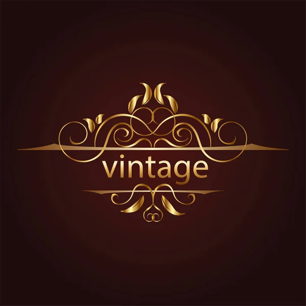 Adorno decorativo, vintage — Vector de stock