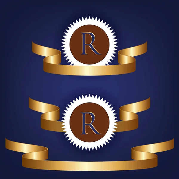 kurdele ile dekoratif altın amblem