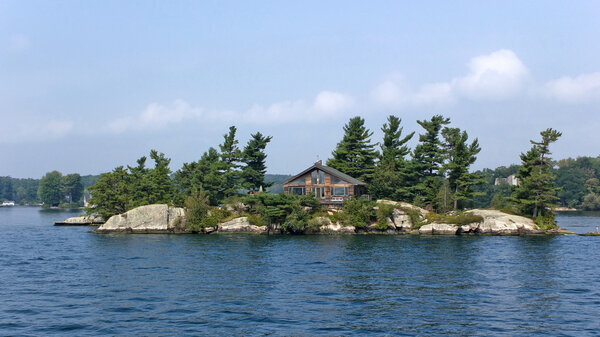 Stone palaces and castles on the islands of the St. Lawrence River.