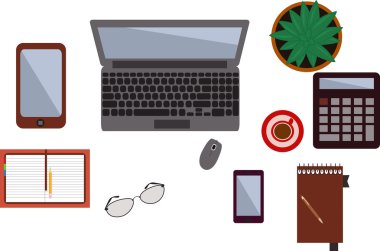 vektör çizim modern tasarım kümesi ofis, banka donatımı